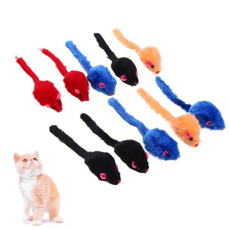 2 Inch Plain Color Rustling Plush Color Mouse Plush Mouse Cat Toy