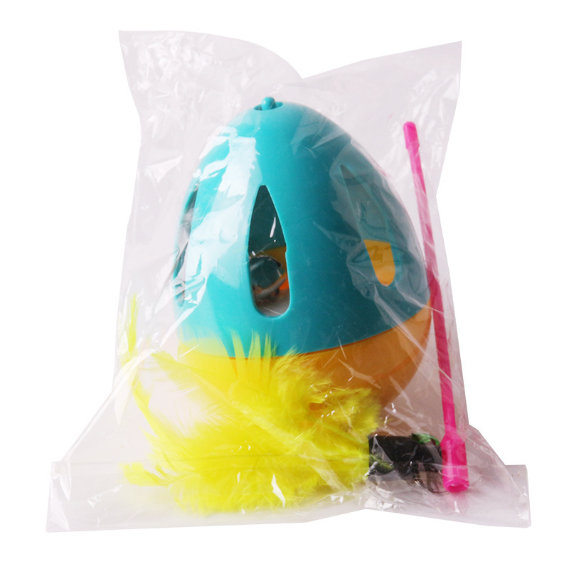 Retractable And Feather Tumbler Spilling Ball Cat Toy Set Pet Toy Ball