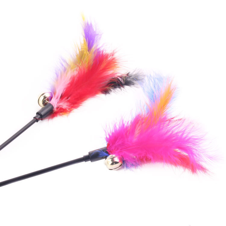 Colorful Feather Bells Funny Cat Cat Teaser Replacement Cat Toy