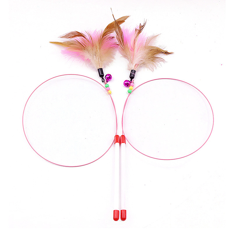 Steel Wire Feather Interactive Training Cat Fishing Rod Cat Teaser Manufacturer Wholesale Cat Toy