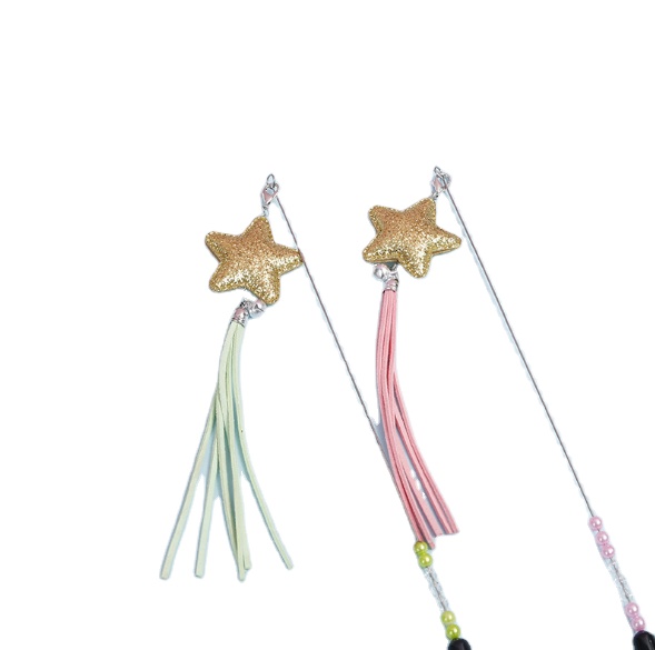 Wholesale Interactive Tassels Plastic Teaser Steel Wire Cat Teaser