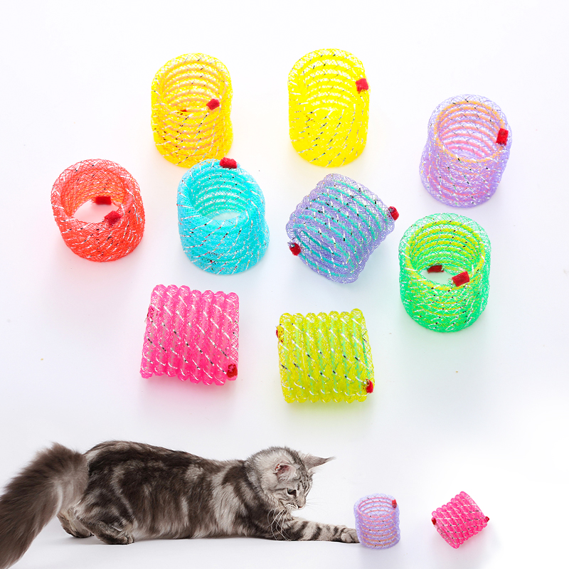 Wholesale In Stock Interactive Funny Multicolored Spring Cat Toy