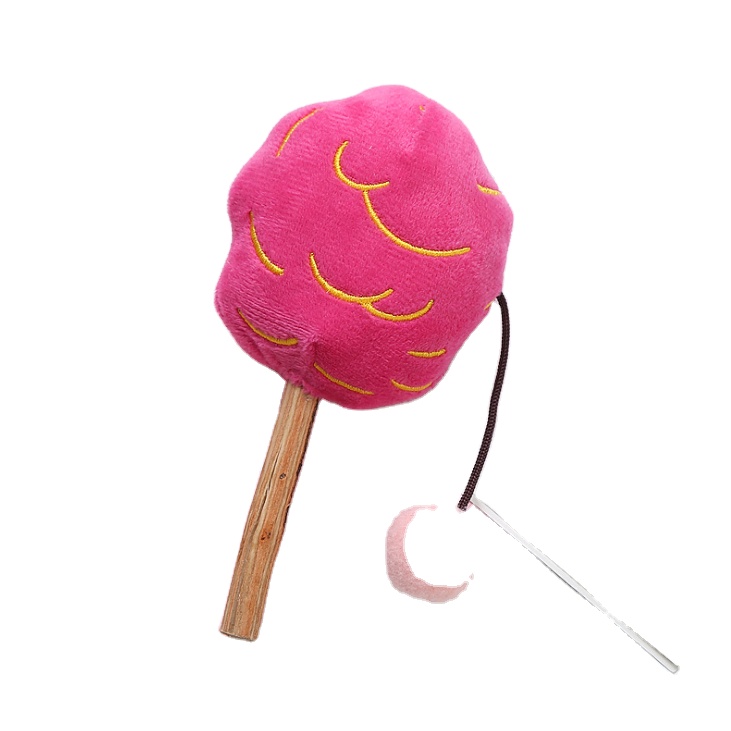 Best Sell High Quality Durable Bite Interactive Plush Wooden Stick Cat Toy With Catnip