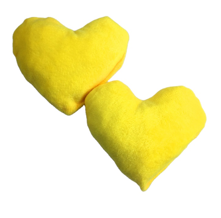New Design Plush Heart Shape Pet Pillow Yellow Color Interactive Cat Scracth Toy