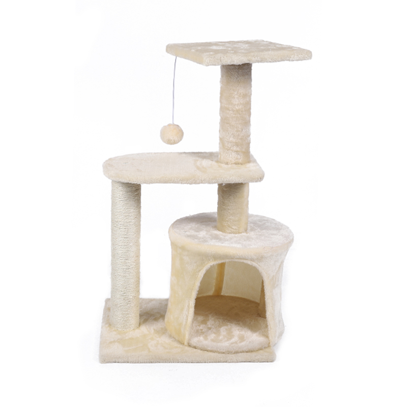 Plush Three-tier Cat Climbing Frame Sisal Column Pet Cat Toys