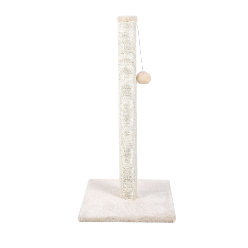 Best Selling Extended Jute Cylindrical Square Plush Base Cat Climbing Frame With Plush Ball Cat Toys