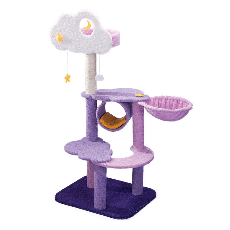 Hot Selling Purple Litter Cat Tree One Large Cat Climbing Frame Cat Supplies
