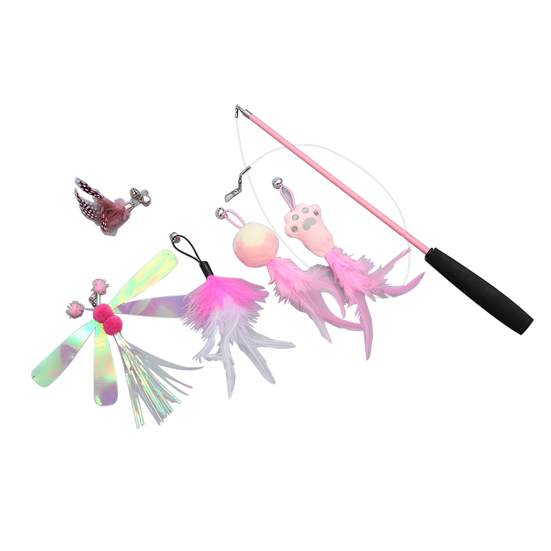 New Pink Series Of Three-section Telescopic Teasing Stick Set