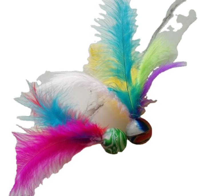 Best Selling Interactive Bouncy Ball Cat Toy With Colorful Feather Cat Toy