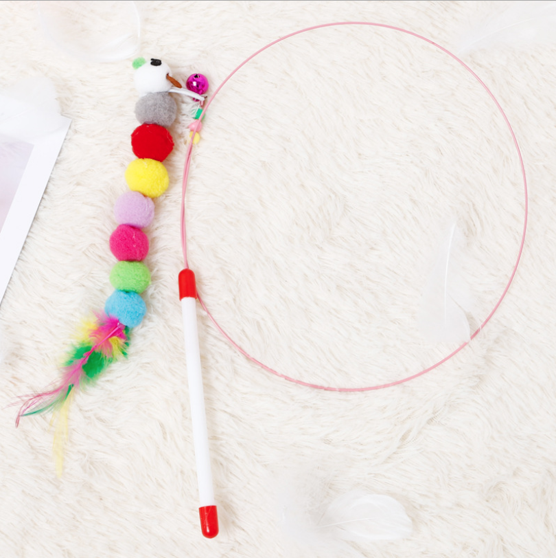 Caterpillar Colorful Ball Steel Wire Cat Toy Colorful Ball Cat Toy