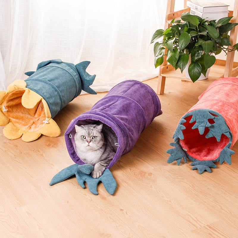 Cat Toys Cat Supplies Aisle Folding Cat Vegetables Tunnel Contains Ringing Paper And Bells