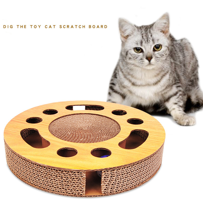 Factory Direct Wholesale Ball Type Puzzle Turntable Ball Corrugated Cat Scratcher Cat Toy