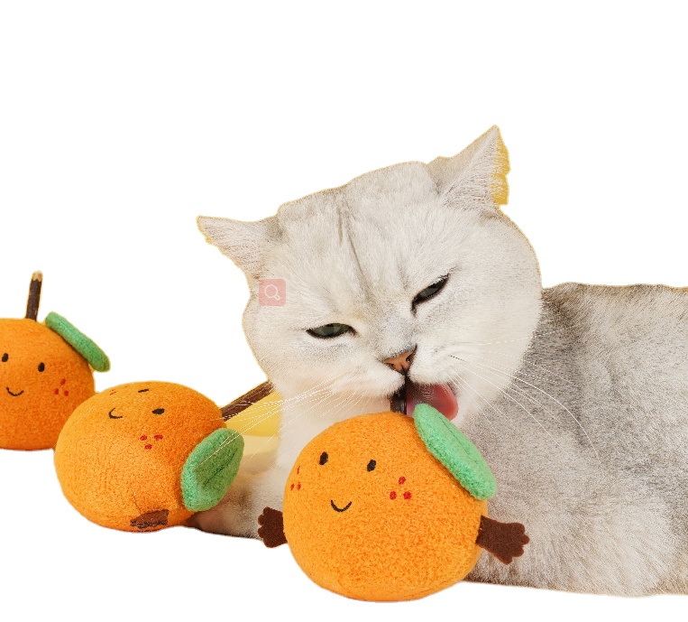 New Design Plush Orange Interactive Durable And Bite Resistant Silvervine Cat Toy