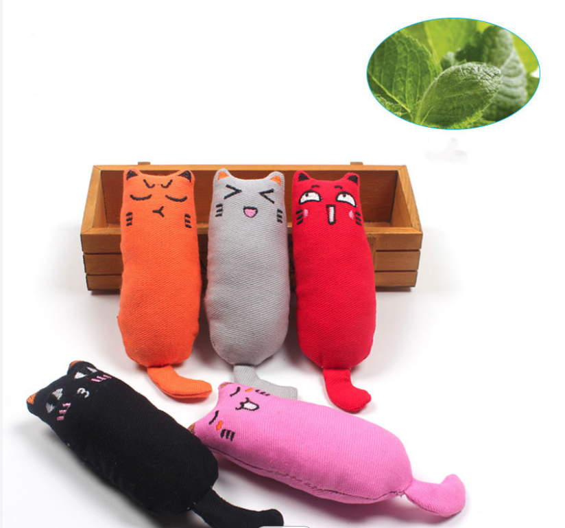 Factory Direct Wholesale Cotton Fabric Molar Wear-resistant Cute Cat Toy With Catnip Included