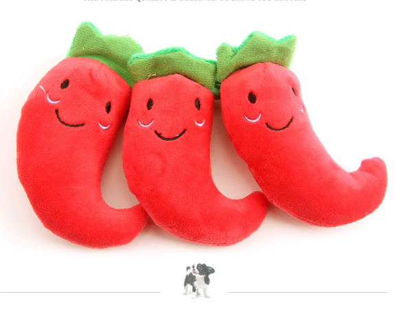Cute Shape Wholesale Interactive Plush Sound Production Red Pepper Cat Toy