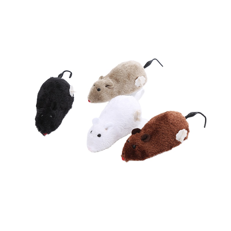 Hot Selling Plush Clockwork Wind Up Toy Interactive Fun Cat Toy Mouse