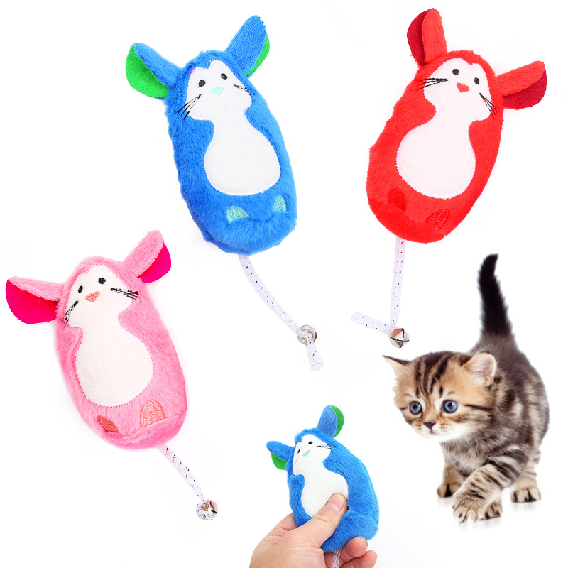 Factory Direct Sale In Stock Interactive 3 Colors Plush Catnip Toy Mouse