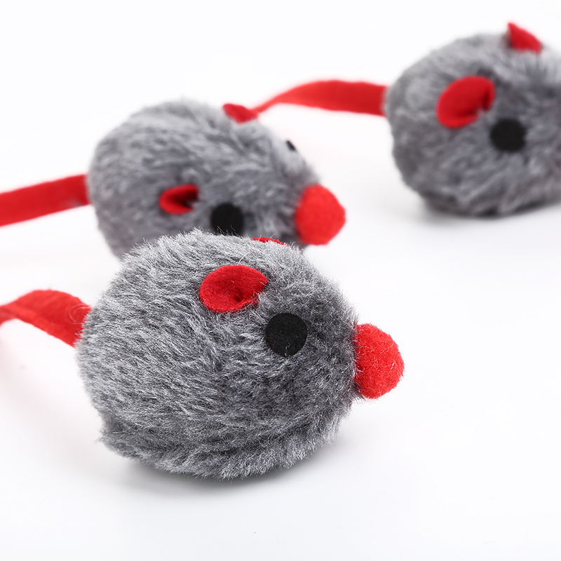 2021 Wholesale Cat Toys Mouse Long Fur Plush Gray Mouse Toys For Cat