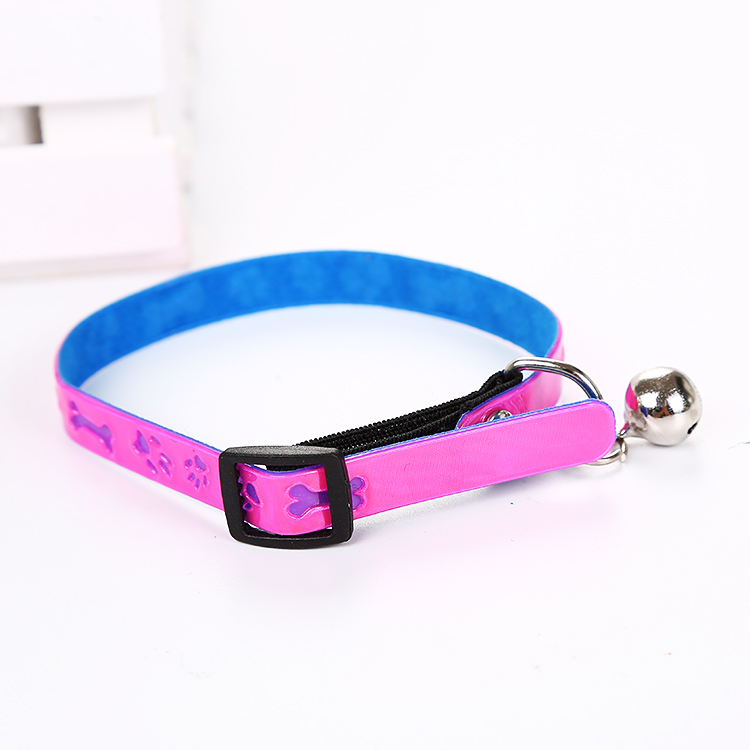 Wholesale Pvc Paw Safety Fancy Pet Cat Collar With Bell Colorful Breakaway