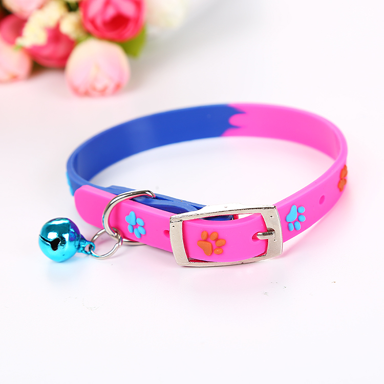 Super Soft Silicone Dog Cat Collar With Bells Adjustable Elastic Collars