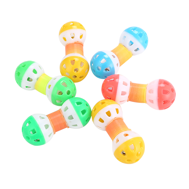 Hot Selling Plastic Dumbbell Toy For Cat With Spring Cat Products Toy