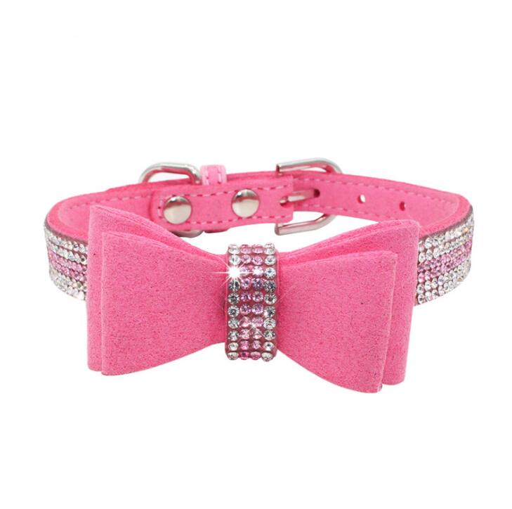 Wholesale Hot Selling Fashionable Luxury Bowtie Rhinestone Dog Collar