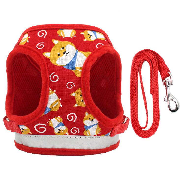 2021 New Style Luxury Cartoon Reflective Designers Polyester Dog Harness