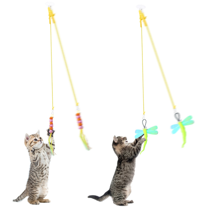 Hot Selling In Stock Diy Multi Style Interactive Cat Teaser Toy With Long Rope Cat Toy