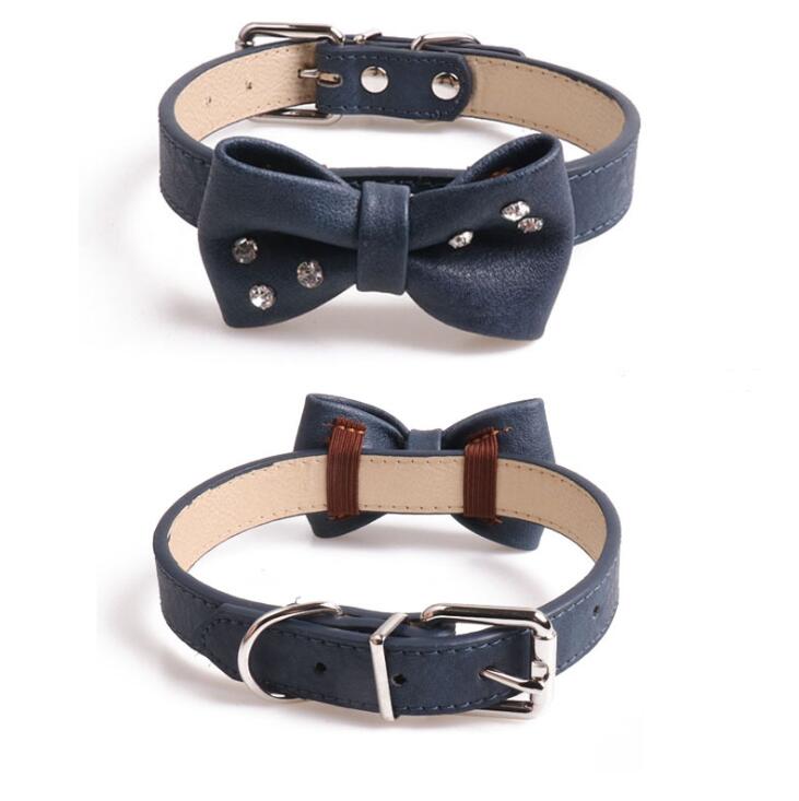Eco-friendly New Arrival Colorful Bling Rhinestone Pu Leather Dog Collar