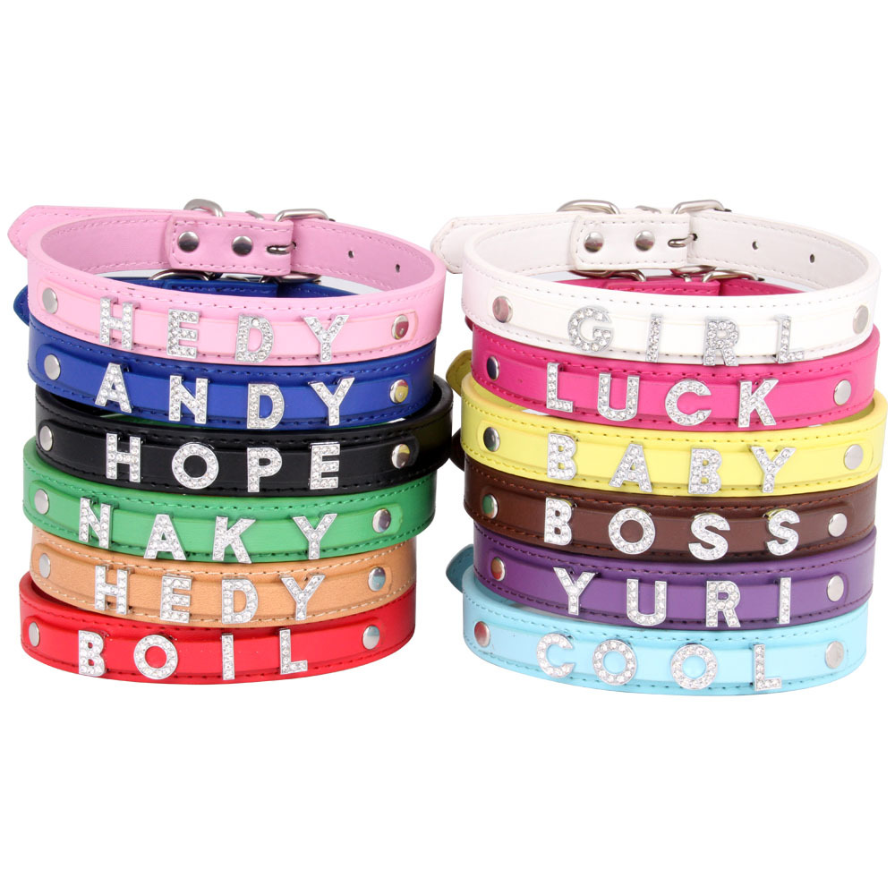 Hot Selling Rhinestone Pu Leather Luxury Dog Collar