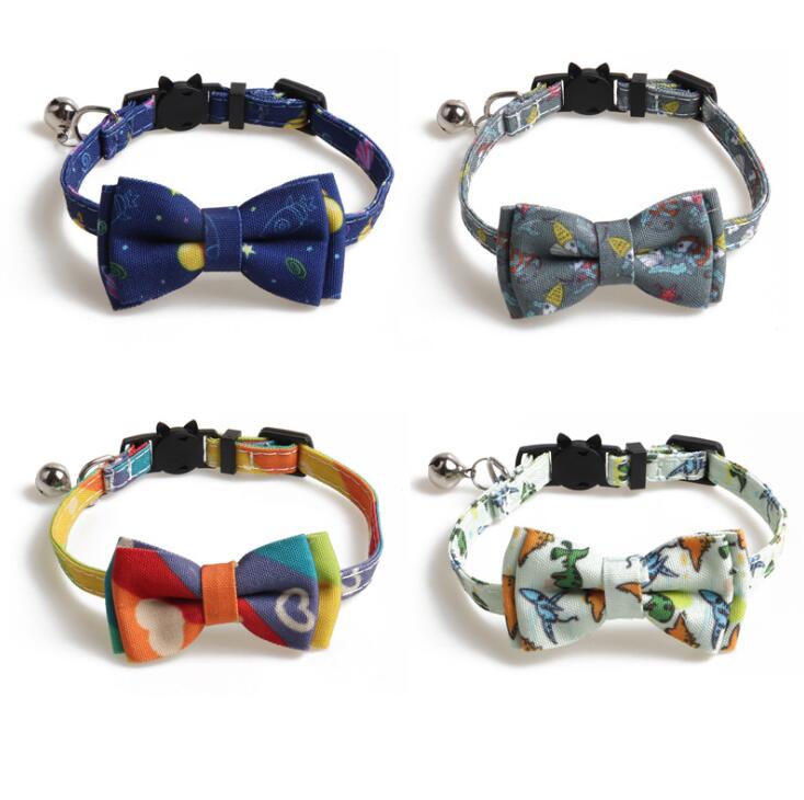 Wholesale Eco Friendly Floral Luxury Cloth Small Pet Cat Bow Tie Collar