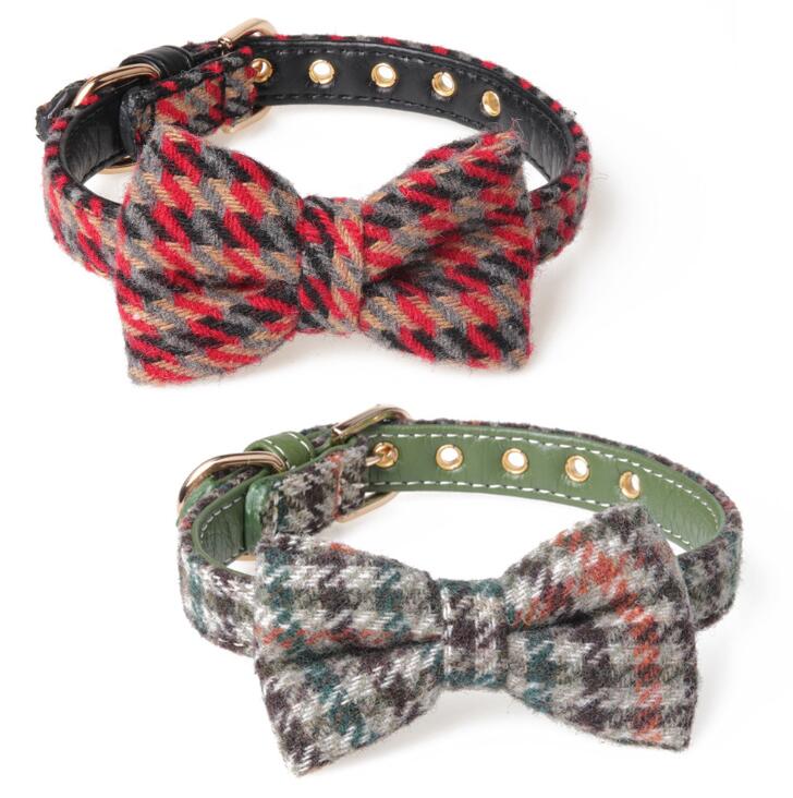 In Stock Eco Friendly Bright Luxury Pu Pet Dog Bow Tie Collar