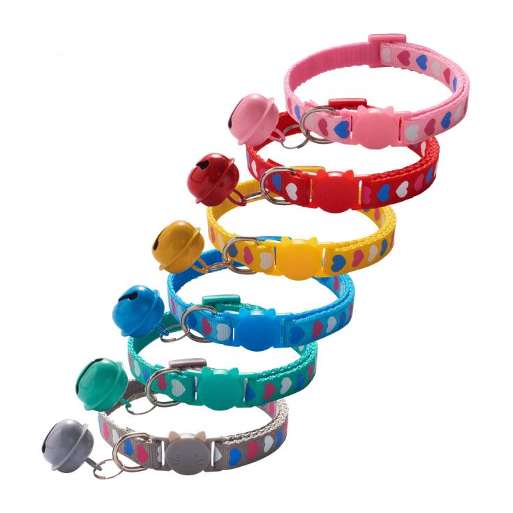 In Stock Luxury Multicolor Small Nylon Pet Cat Collar With Bell