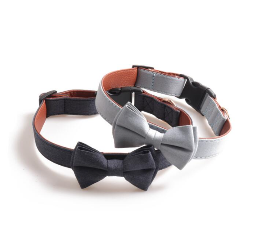 Eco Friendly Plaid Luxury Cloth Fashion Polyester Pet Dog Bow Tie Collar