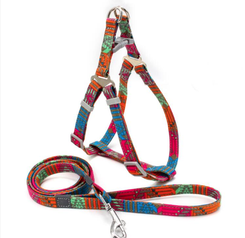 New Arrival Hot Selling Innovative Bohemia Style Fashion Canvas No Pull Dog Harness
