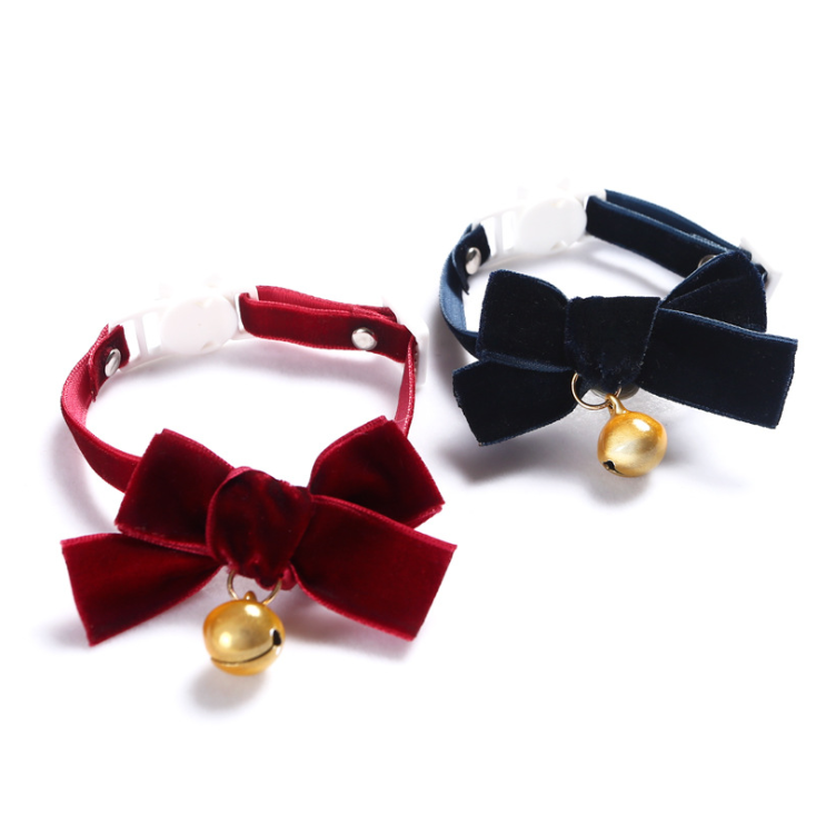 New Arrival Christmas Series Bow Tie Cat Collar With Big Bell