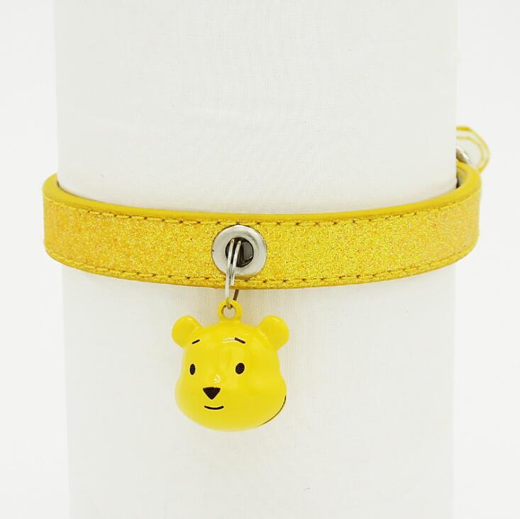 Hot Sale New Design In Stock Luxury Cute Small Pu Pet Cat Collar With Bell