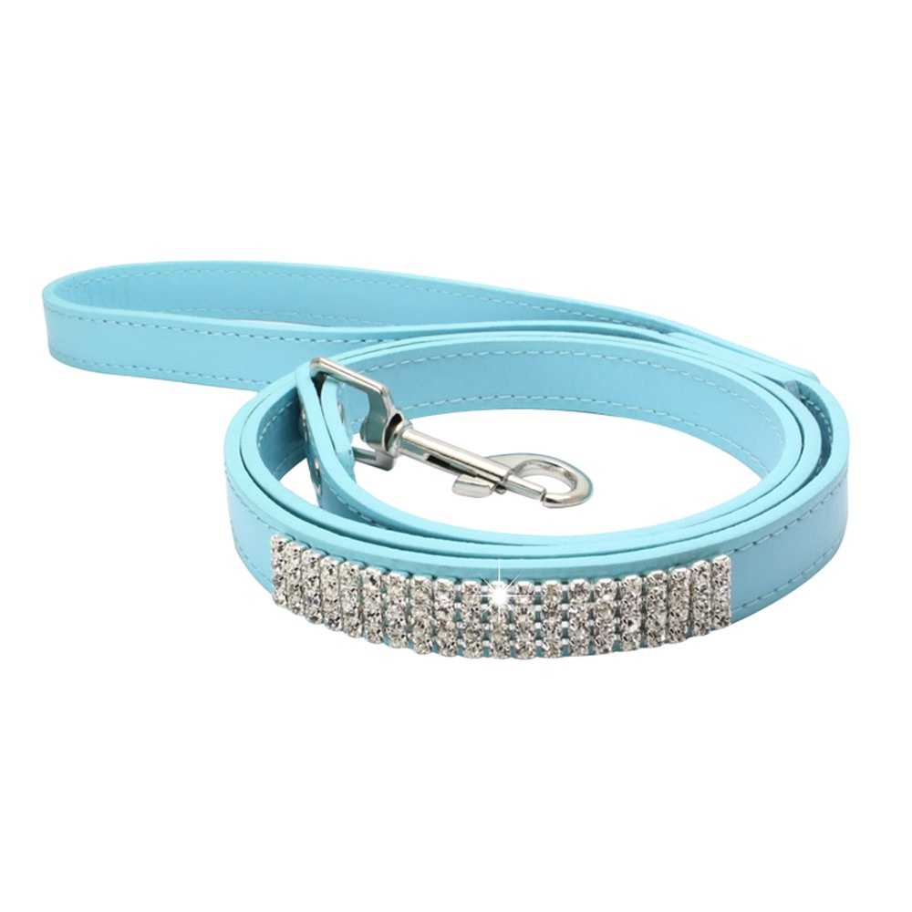 Factory Direct Wholesale Bling Luxury Rhinestone Pu Leather Dog Leash