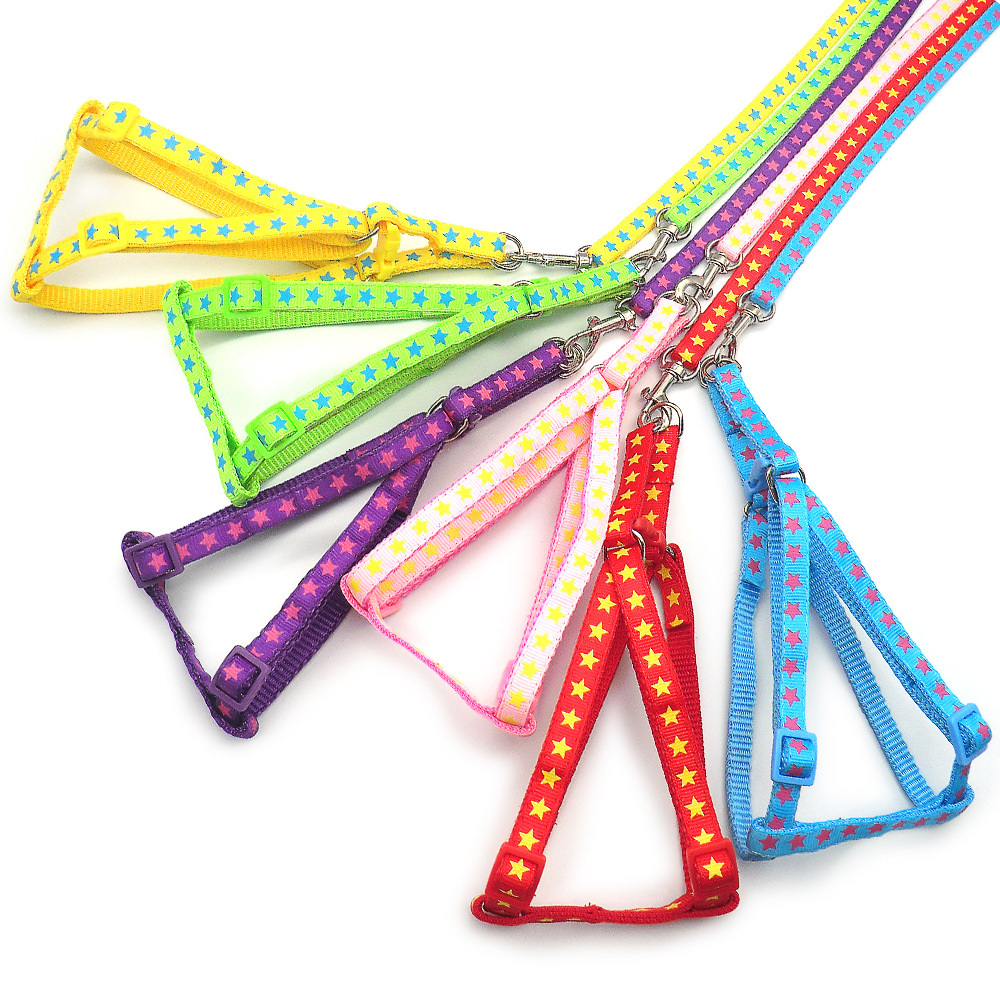 New Star Pet Leash Vest Dog Chest Strap Poly Star Print Dog Rope Walking Dog Rope Pet Products Wholesale
