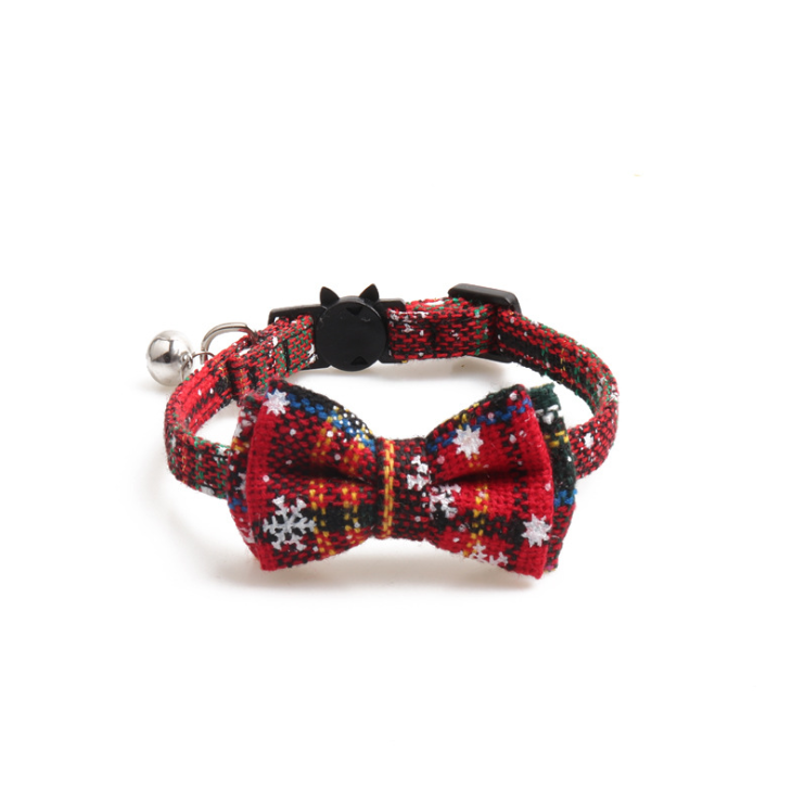 New Arrival Christmas Series Pet Collar Cat Bow Tie Collar With Bell