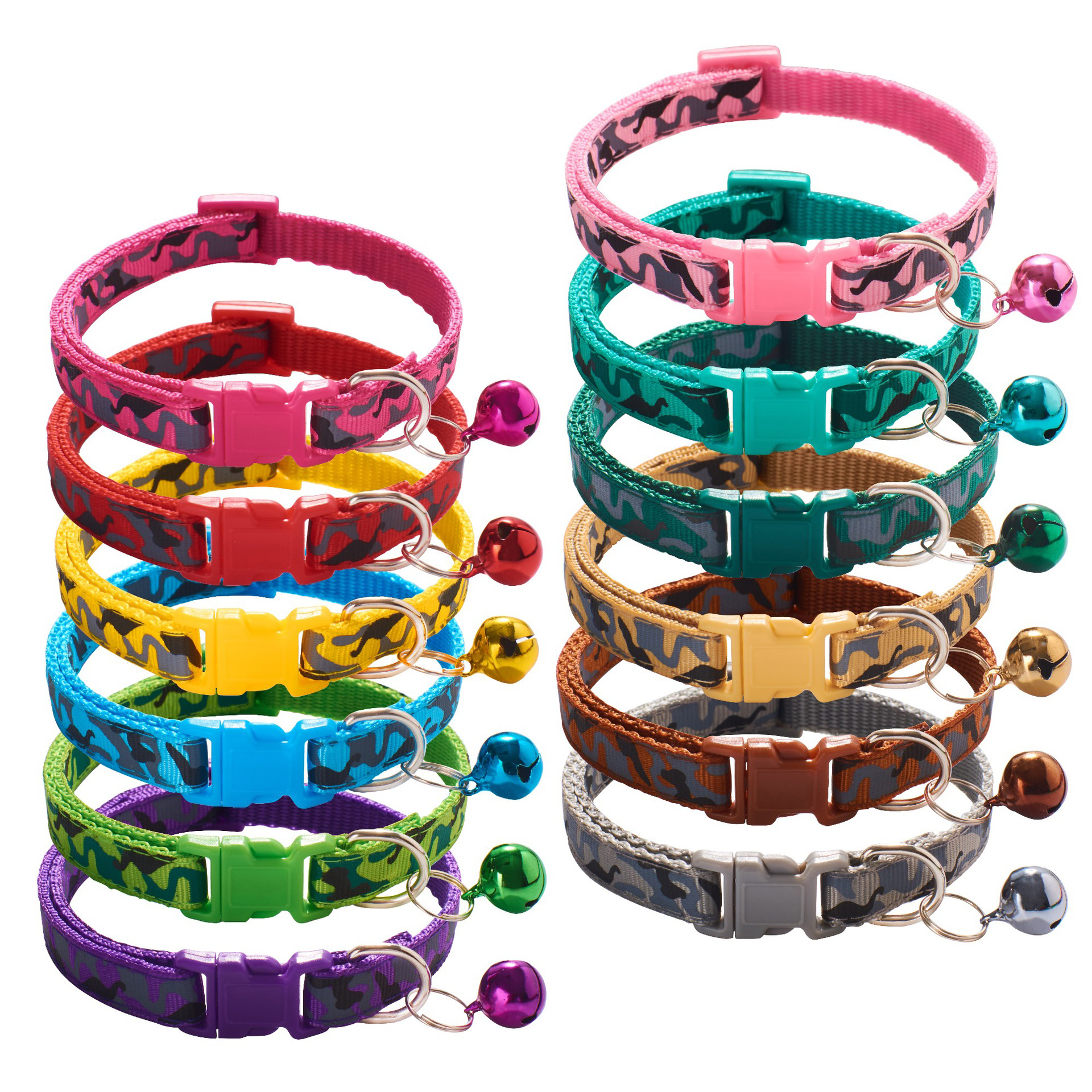 Hot Selling Cheap Colorful Retractable Nylon Pet Cat Collar