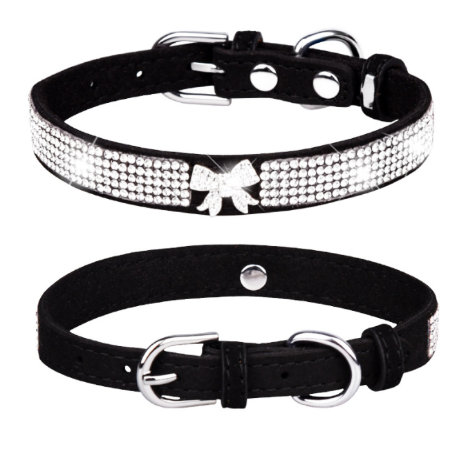 Popular Rhinestone Necklace Rhinestone Pet Collar Crystal Bow Dog Collar