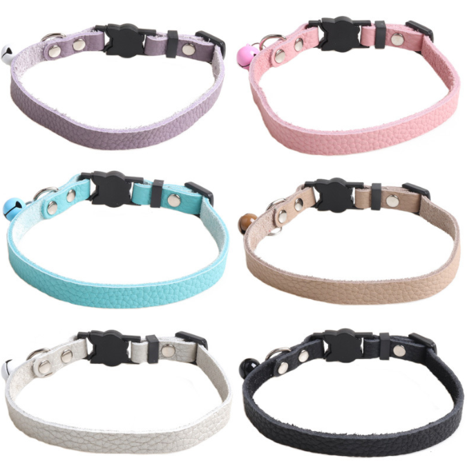Hot Selling Pet Collar Leather Collar Colorful Bell Kitten Collar