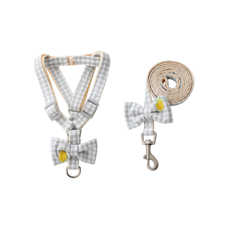 Factory New Design Fruit Embroidery Harness For Small And Medium-sized Dog Portable Walking Cat Leash Outdoor