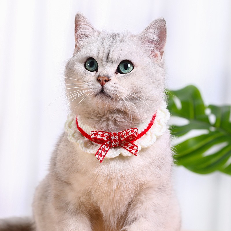Pet Supplies Wholesale Cute Pet Cat Saliva Towel Hand-woven Cat Collar