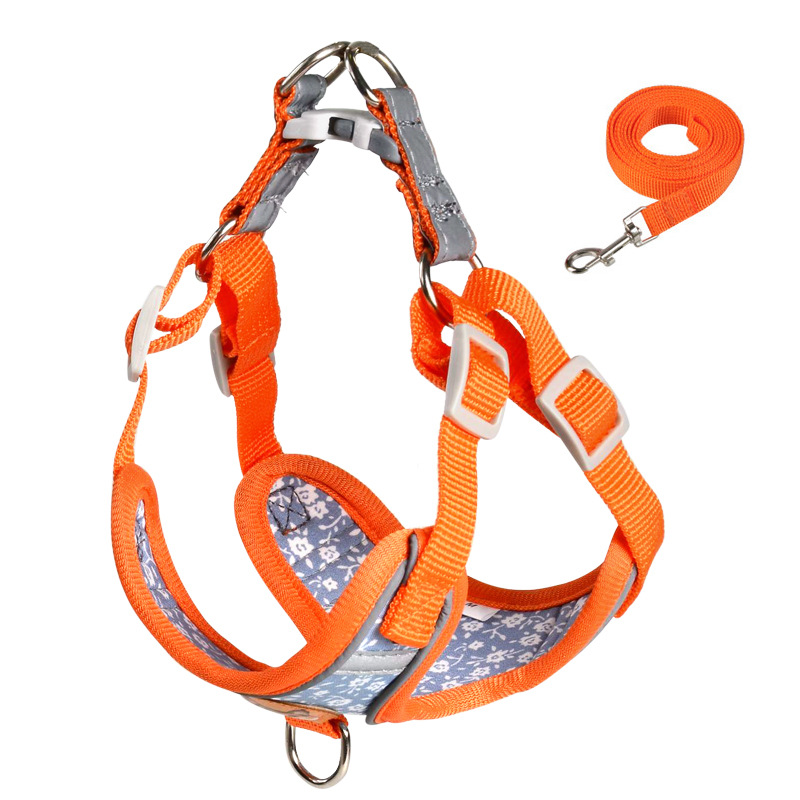Hot Selling Pet Products Suede Dog Harness Dog Vest Cat Leash Reflective Pet Harness