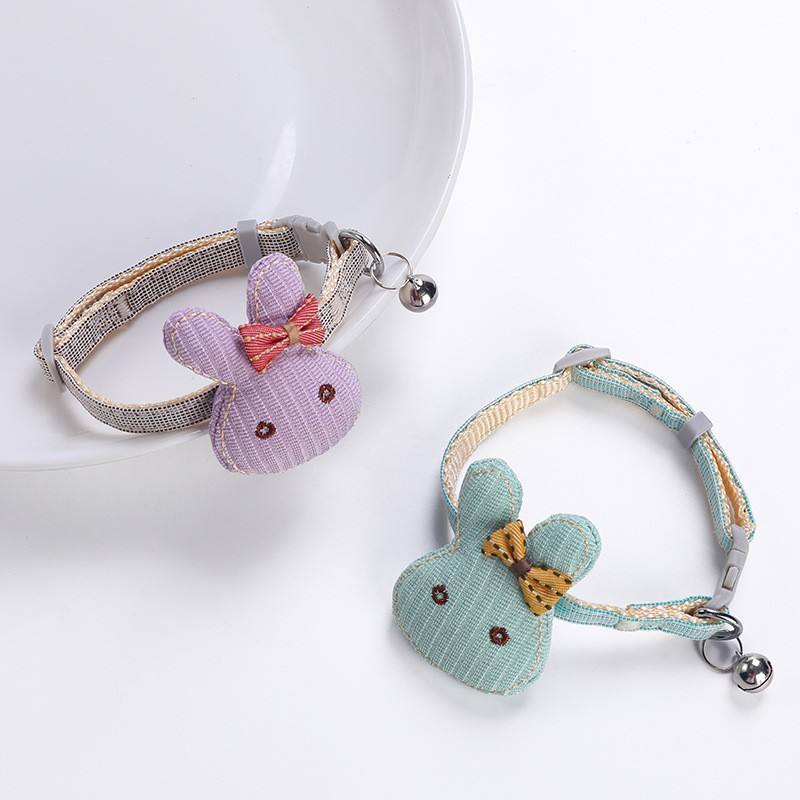 Lovely Design High Quality Rabbit Shape Cat Collar Comfortable Pet Decoration Adjustable