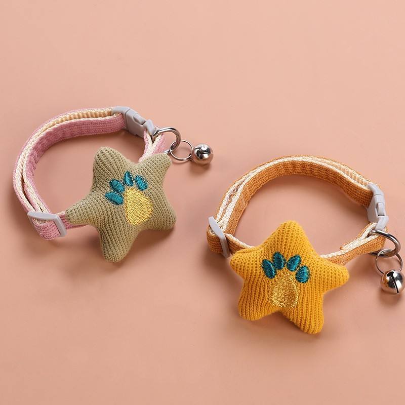 Hot Sale High Quality Star Shape Bell Cat Collar Comfortable Pet Decoration Adjustable