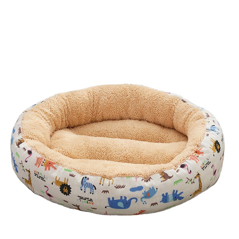 New Eco-friendly In Stock Warm Soft Washable Luxury Round Dog Beds
