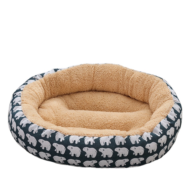 New Eco-friendly In Stock Warm Soft Washable Luxury Round Dog Beds